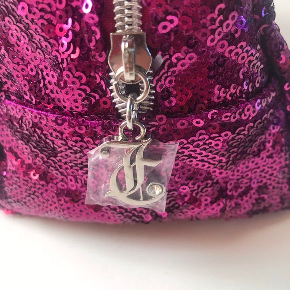 Juicy Couture sequin sparkle cosmetic/toiletry travel bag NWT - Picture 4 of 15